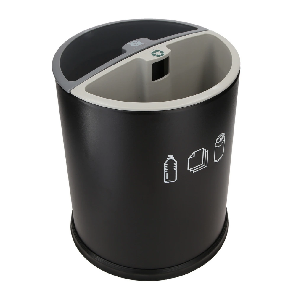 Corbeille 10L - ronde à 2 bacs