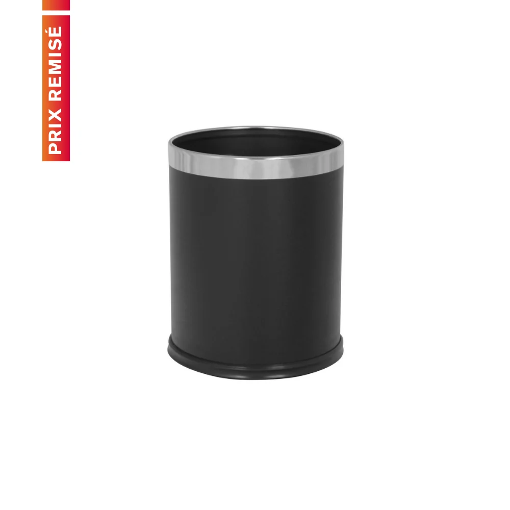 Corbeille ronde 10L simple paroi - noir