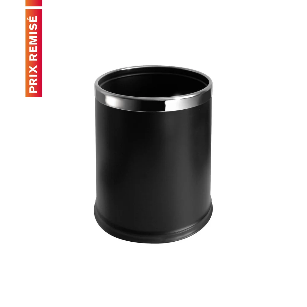 Corbeille ronde 10L à double paroi - noir