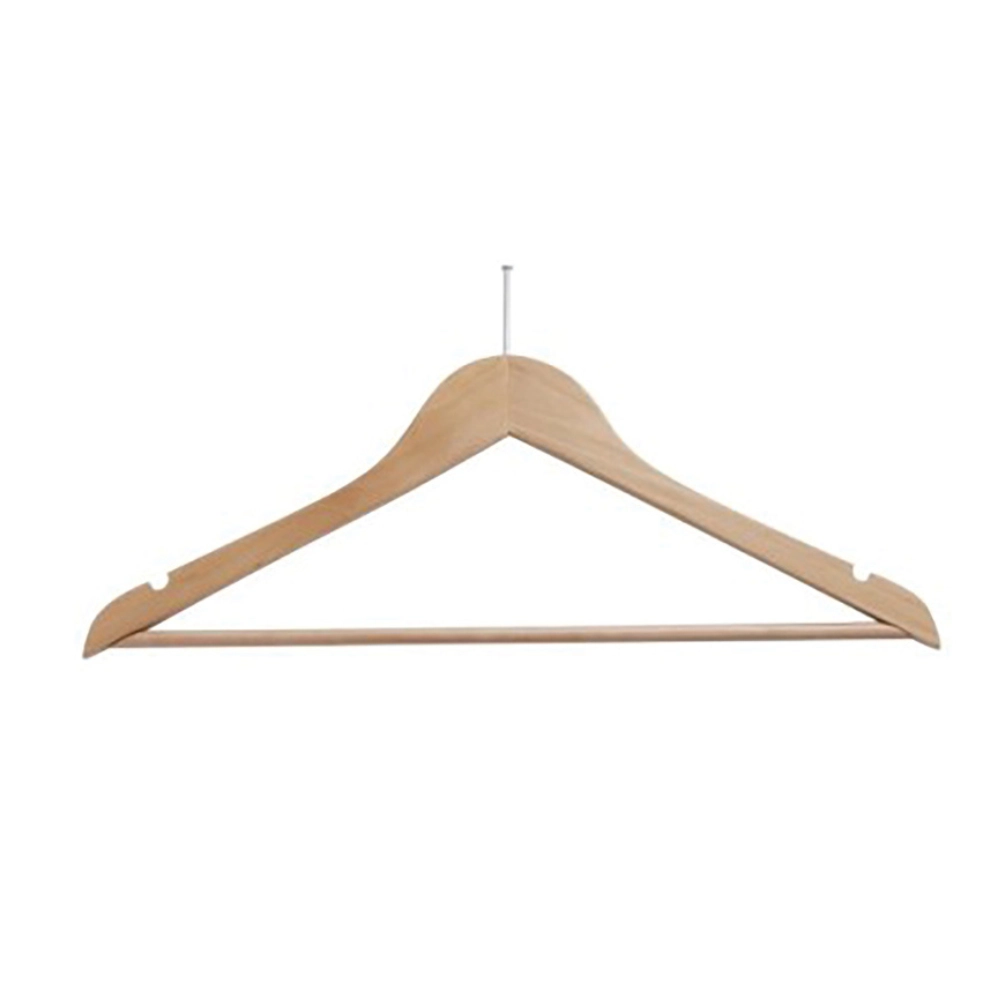 Cintre nature en bois avec barre