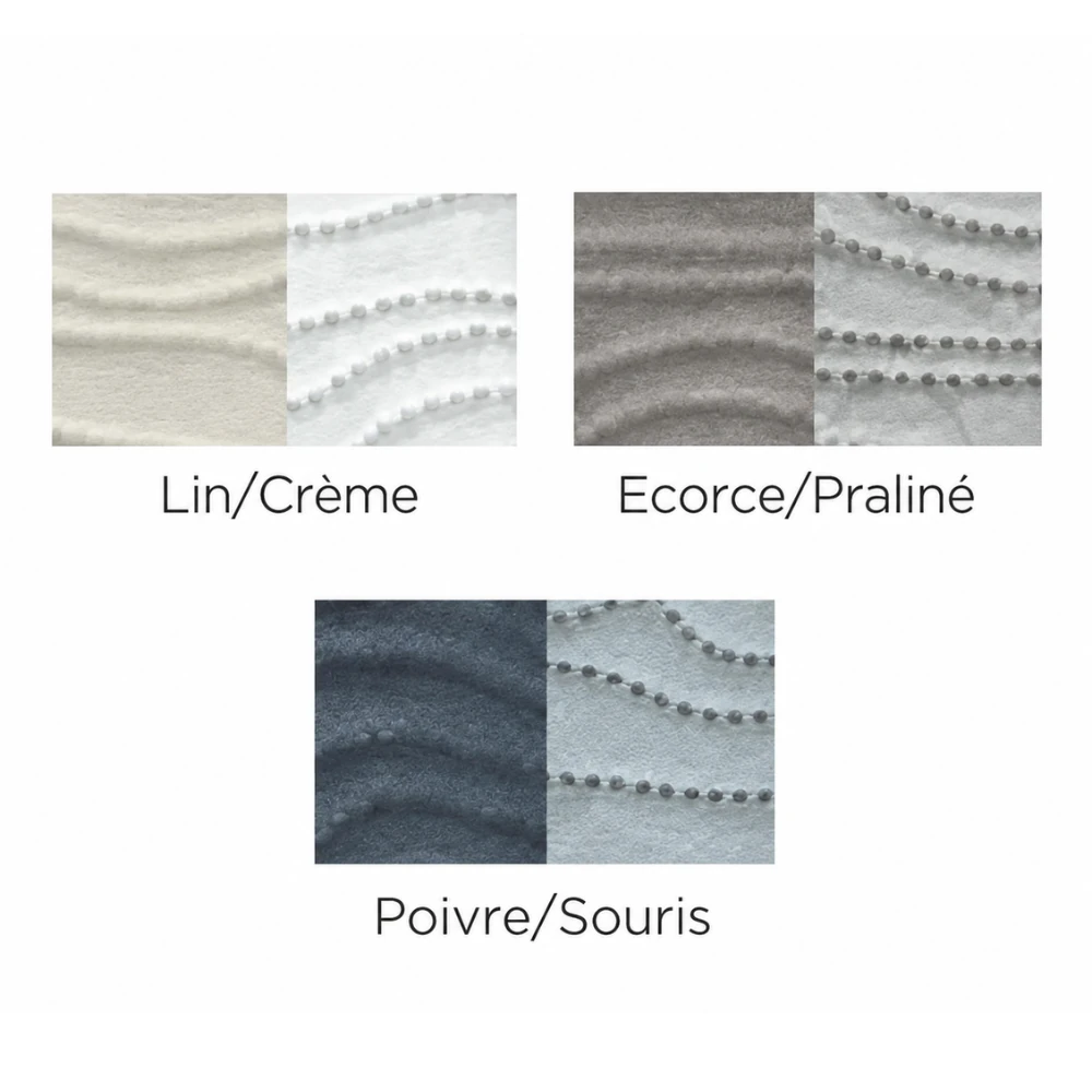 PADDLE JETE DE LIT PIQUE MAT REVERSIBLE ECORCE/PRALINE