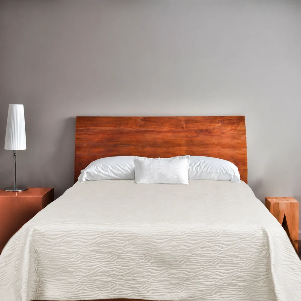 PADDLE JETE DE LIT PIQUE MAT REVERSIBLE ECORCE/PRALINE