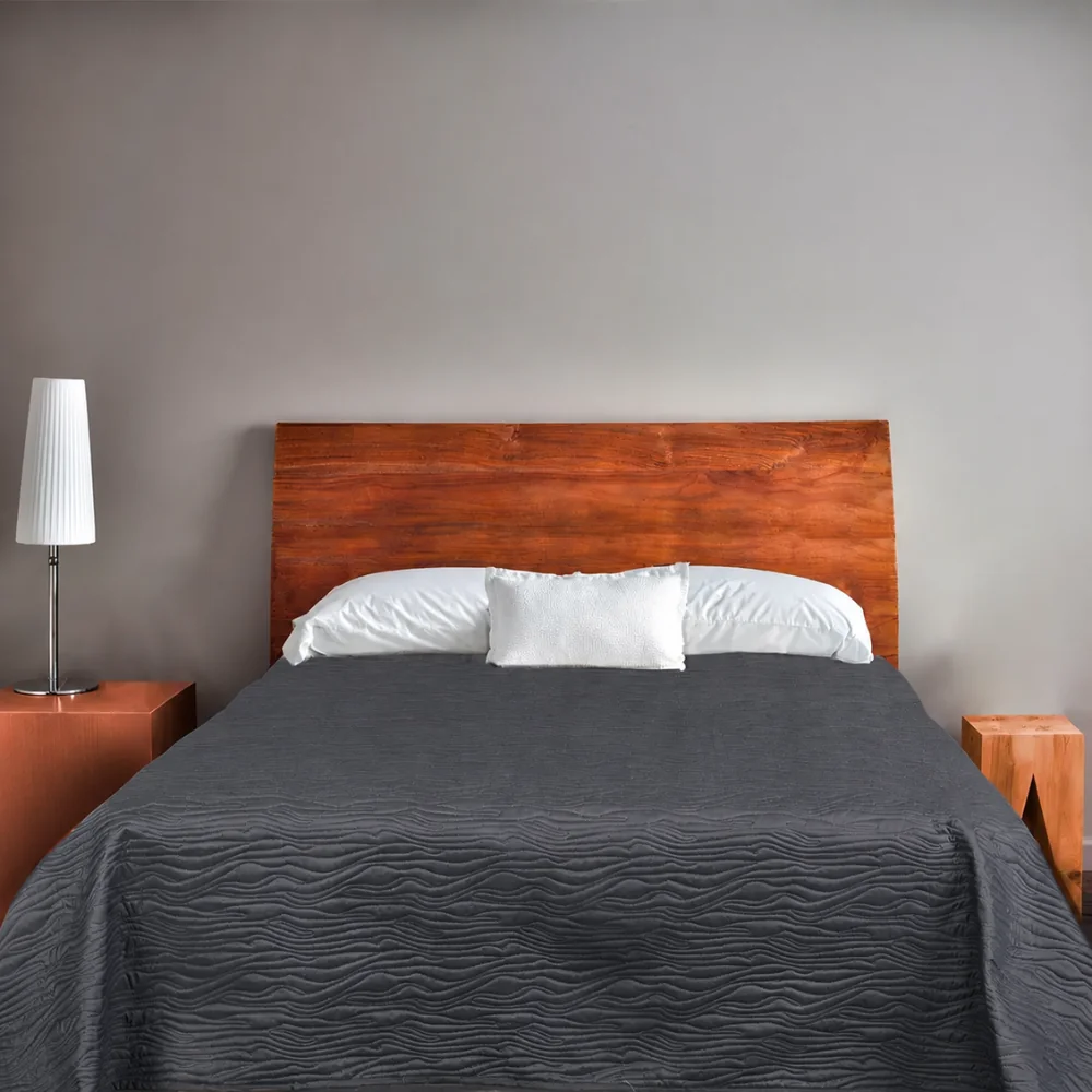 PADDLE JETE DE LIT PIQUE MAT REVERSIBLE ECORCE/PRALINE