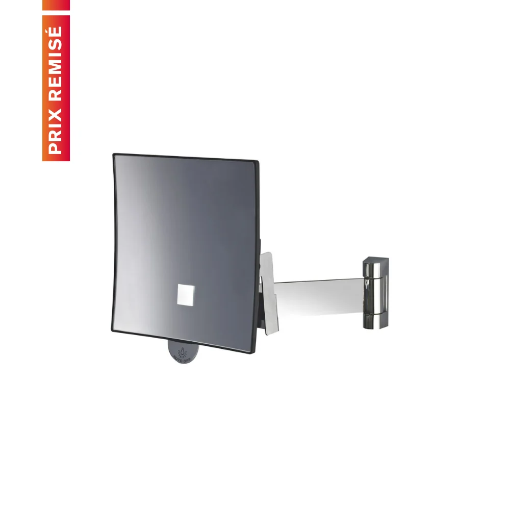 Miroir carré lumineux bras plat Eclips