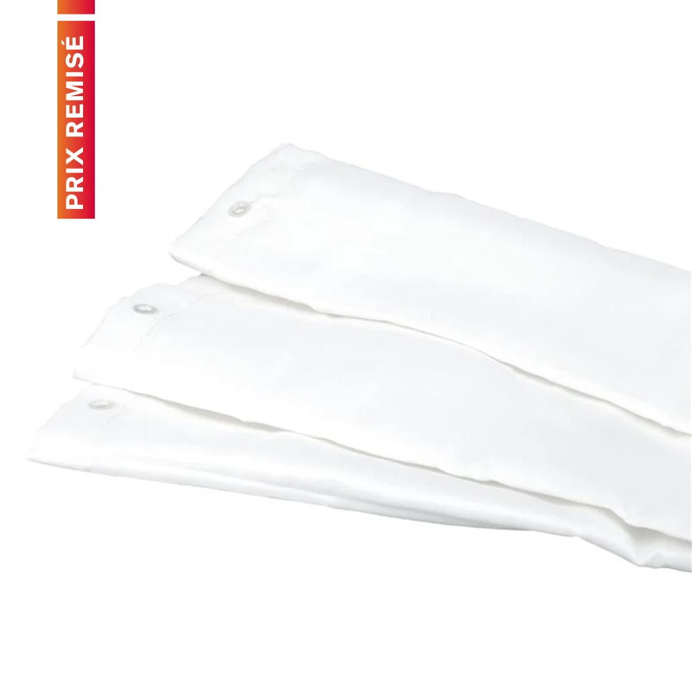 Rideau de douche blanc - oeillets métalliques