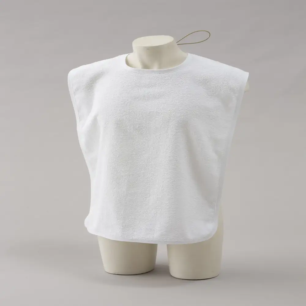 Bavoir BVE 400 pour adulte en coton blanc