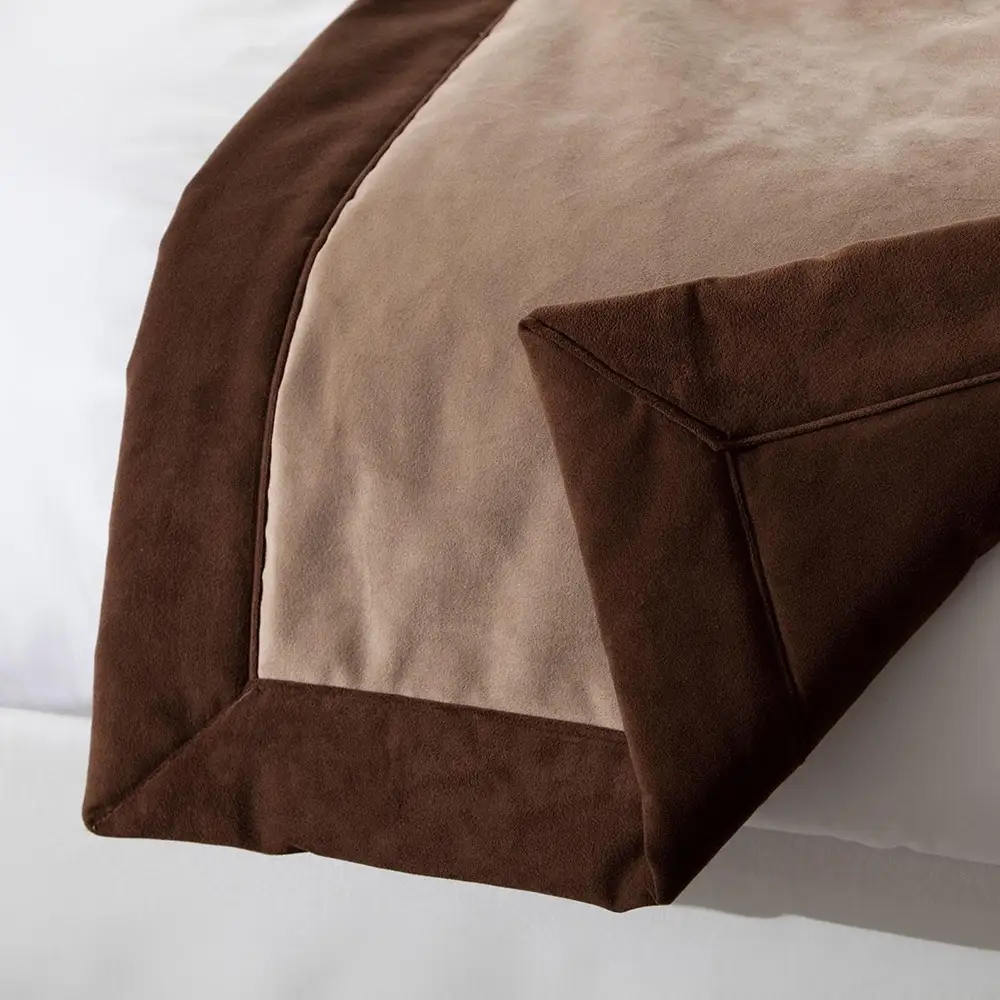 Chemin de lit Opéra réversible en velours  - souris et poivre