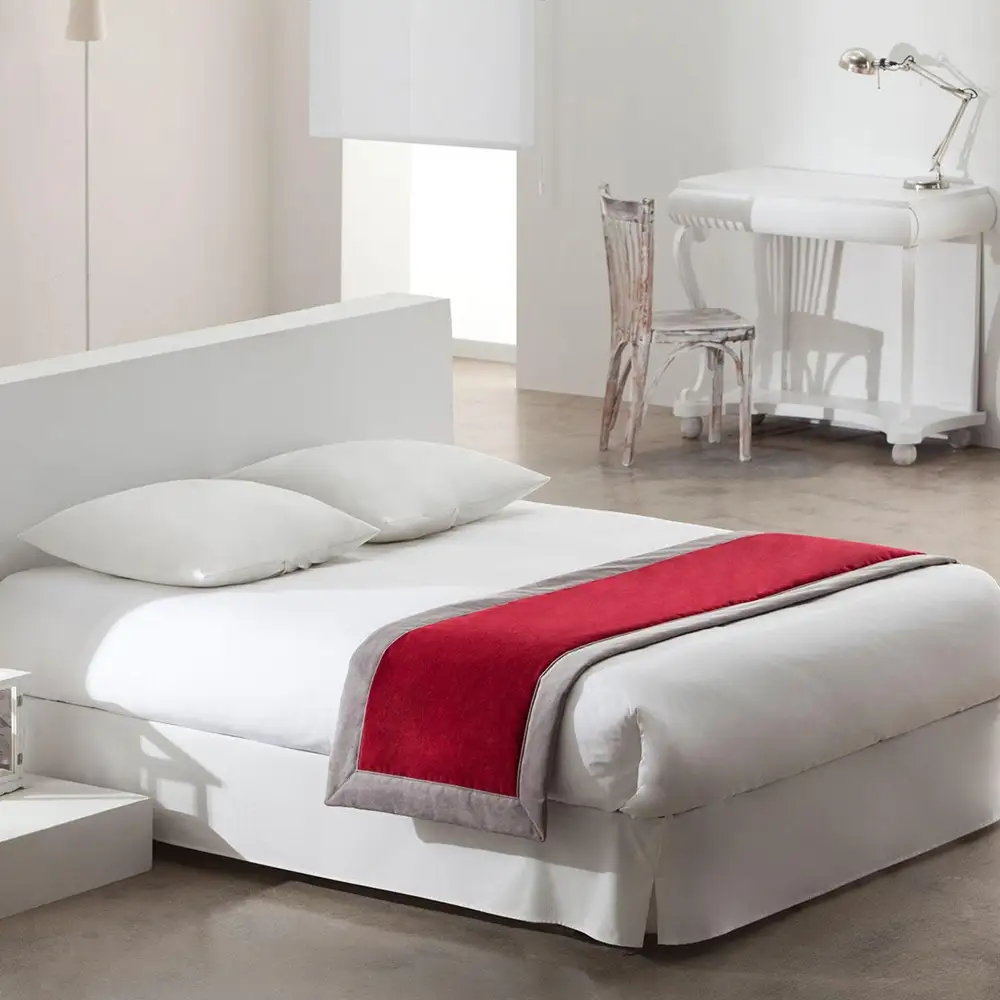 Chemin de lit Opéra réversible en velours  - souris et poivre