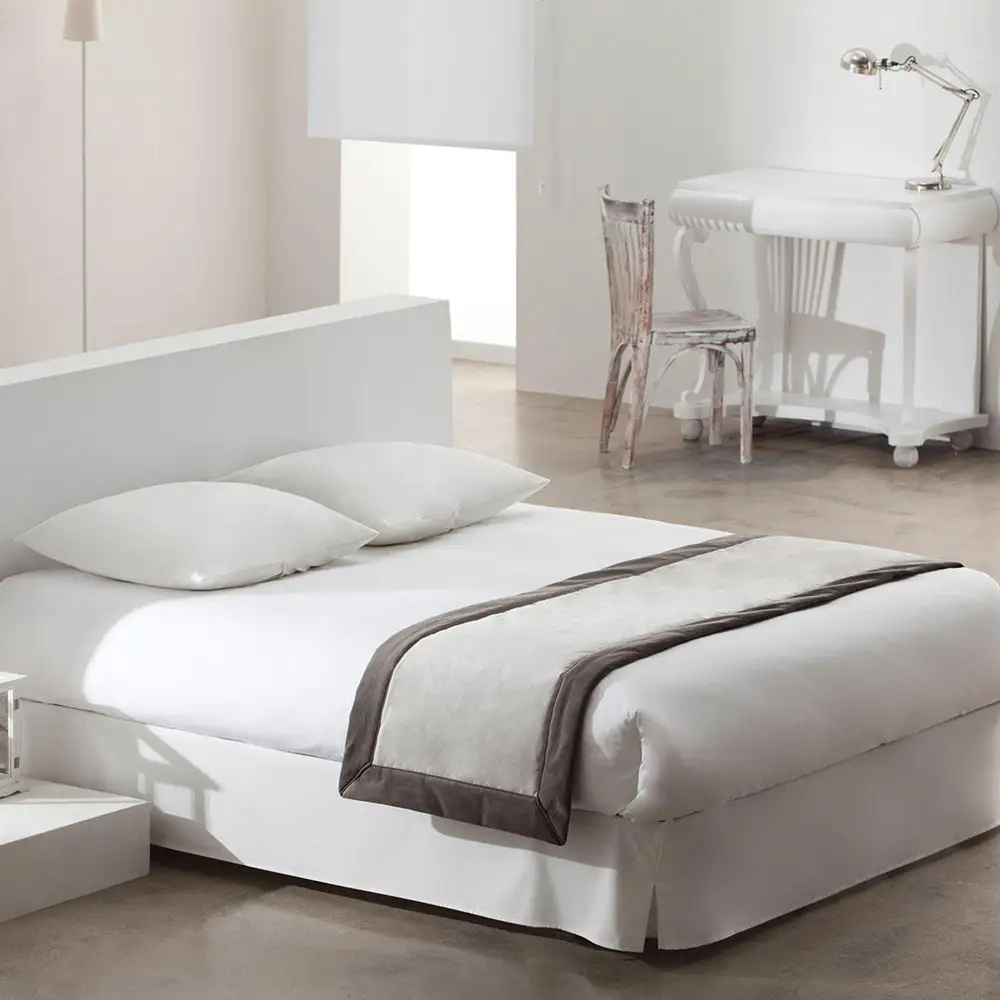 Chemin de lit Opéra réversible en velours  - souris et poivre