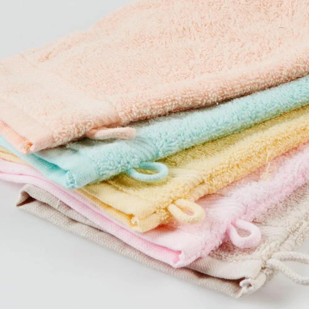 lot gants de toilette Astrée - jaune