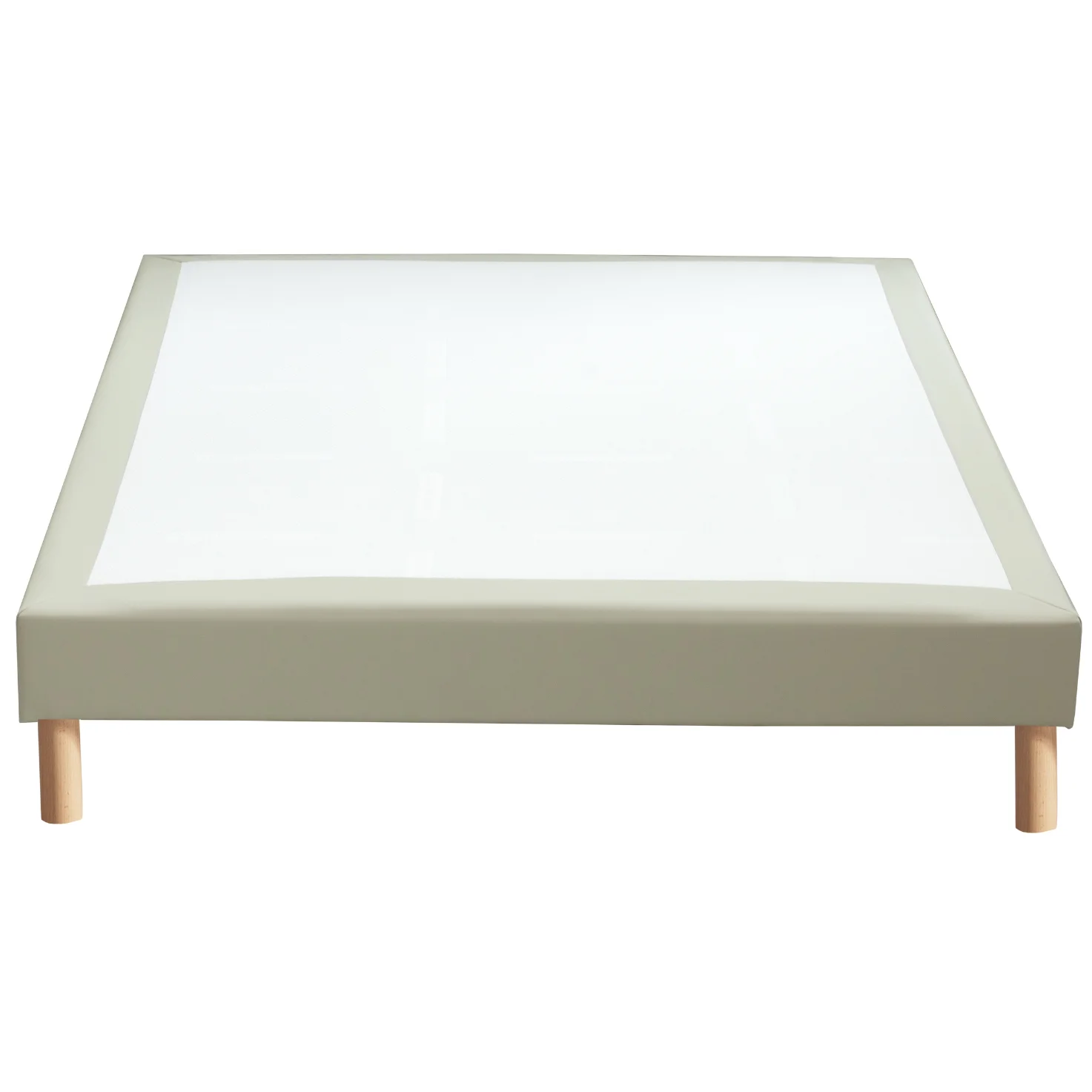 COMTE Sommier tapissier à lattes fixes simili cuir gris anthracite