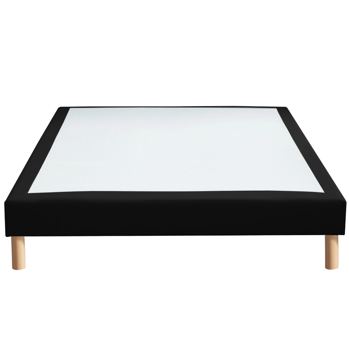 PRINCE sommier tapissier lattes flexibles similicuir GRIS ANTHRACITE