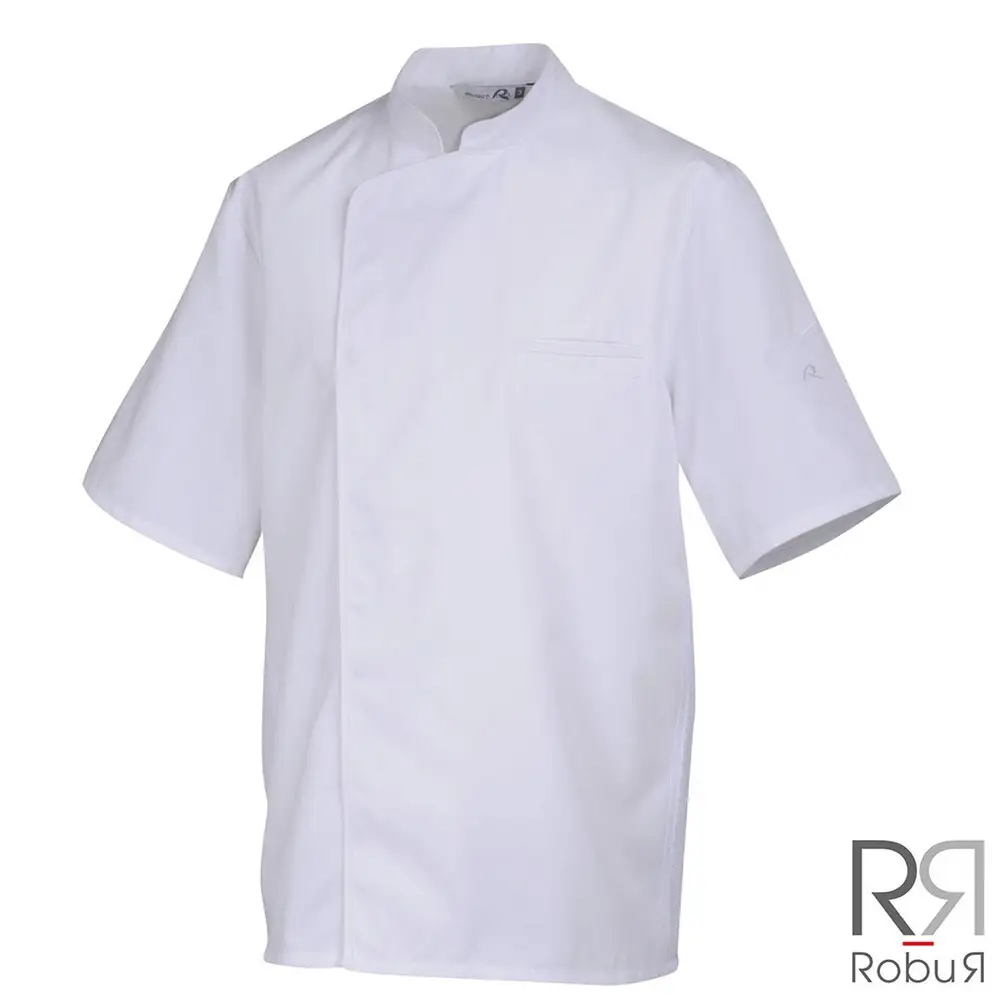 Veste de cuisine mixte manches courtes blanche